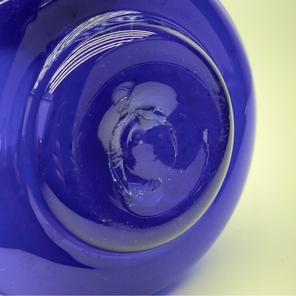 Antique Cobalt Blue Hyacinth Bulb Vase - Picture 7 of 7